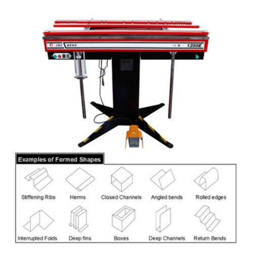 1250mm Magnetic Sheet Metal Bender 240V 1250E by Oltre X JDC Bend
