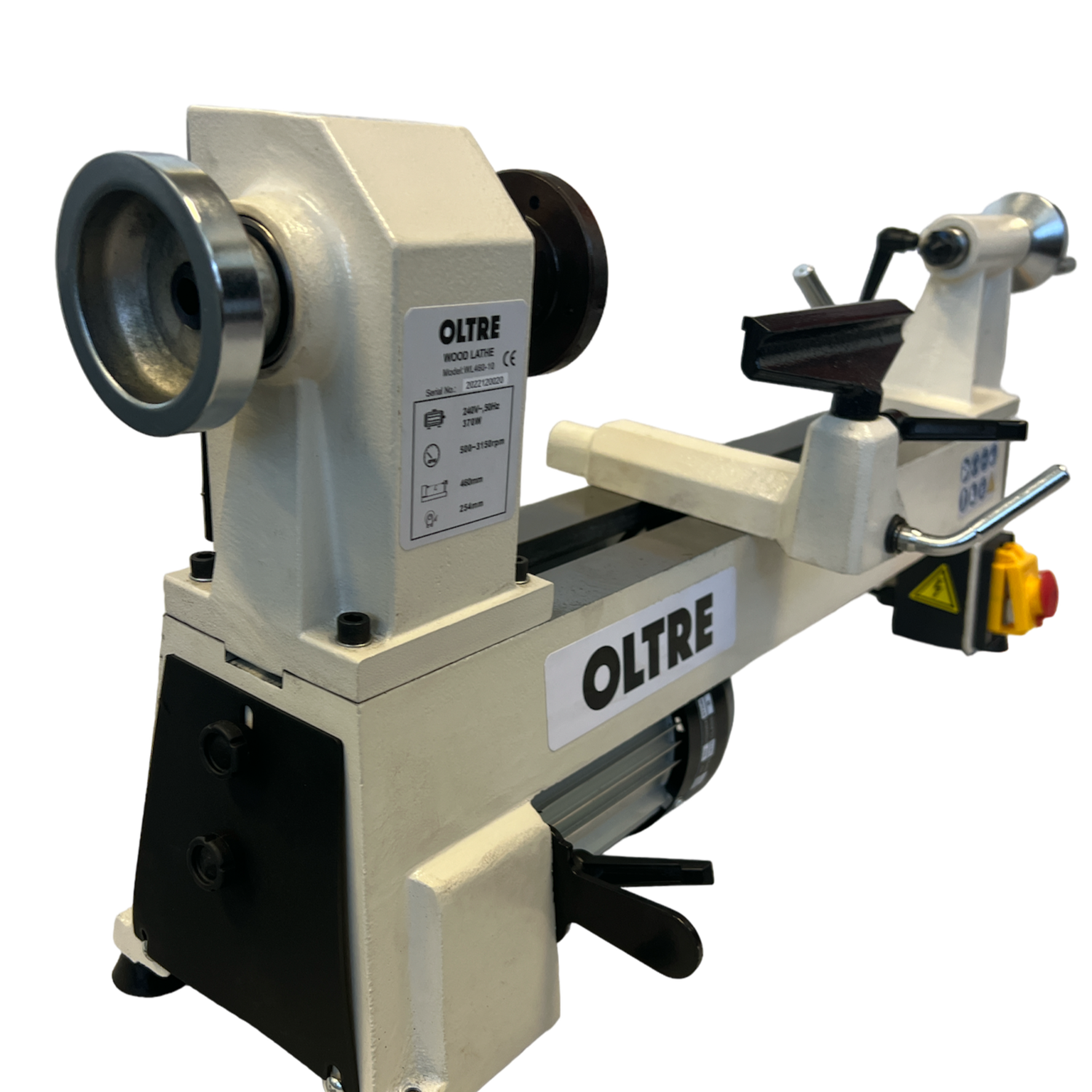 Oltre 254mm (10") Swing x 460mm (18") Between Centres Woodturning Mini-Midi Economy Bench Lathe 0.5HP 240V OT-WL460-10