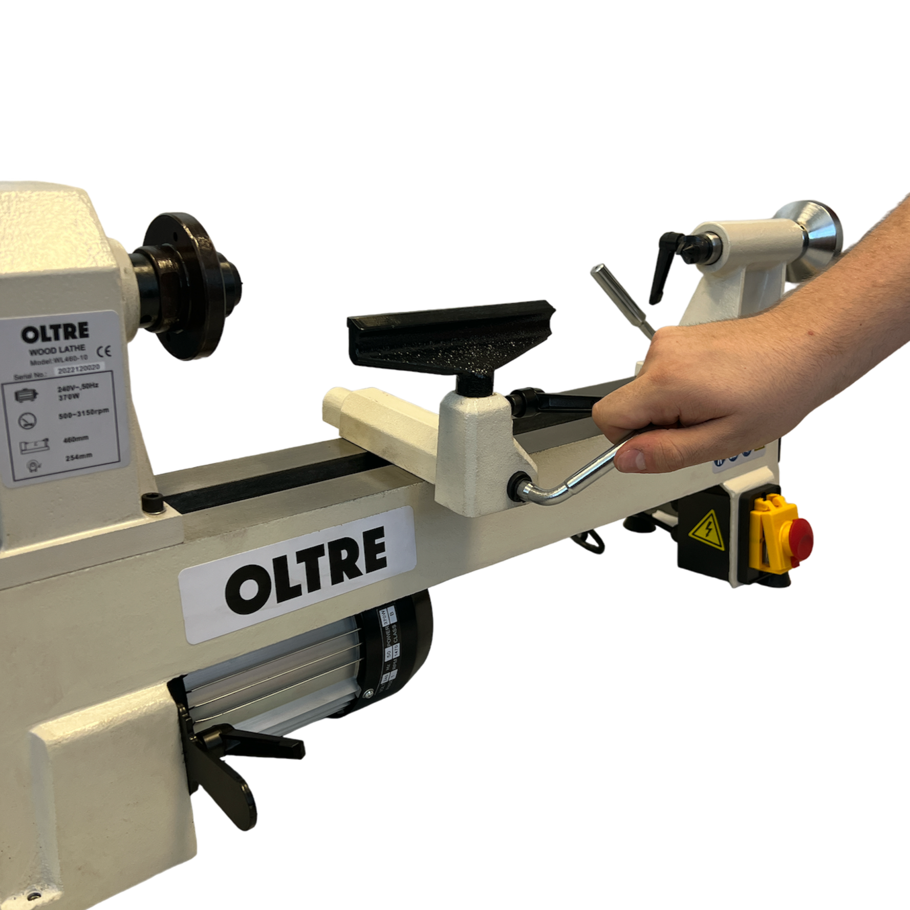 Oltre 254mm (10") Swing x 460mm (18") Between Centres Woodturning Mini-Midi Economy Bench Lathe 0.5HP 240V OT-WL460-10