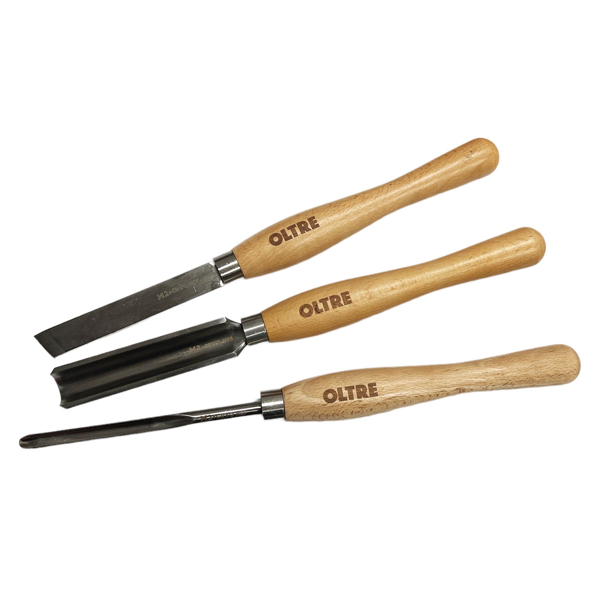 3Pce Woodturning Chisel Tool M2 CRYO HSS (Small Turning Tools) Set by Oltre