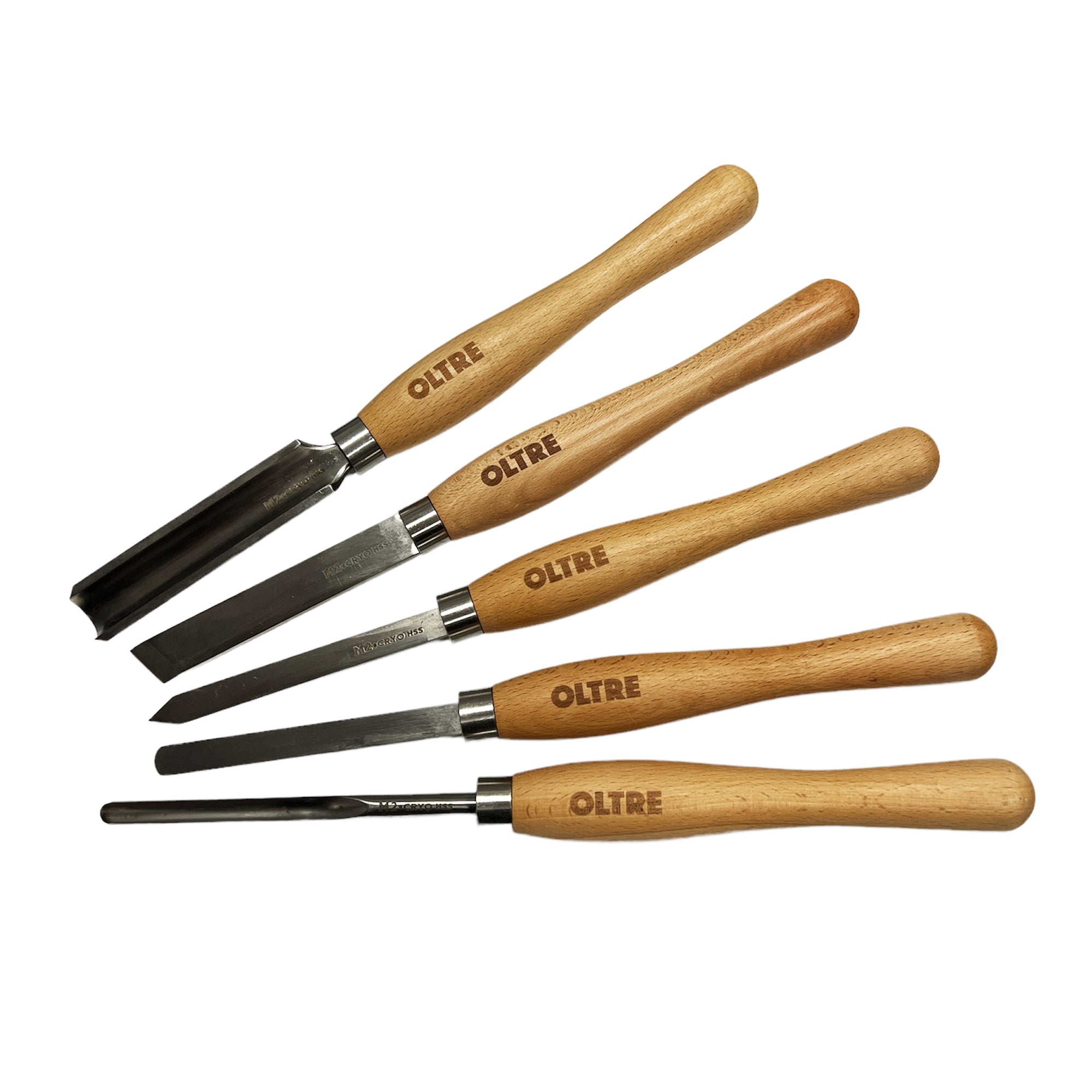 5Pce Woodturning Chisel Tool M2 CRYO HSS (5 Small Turning Tool) Set by Oltre