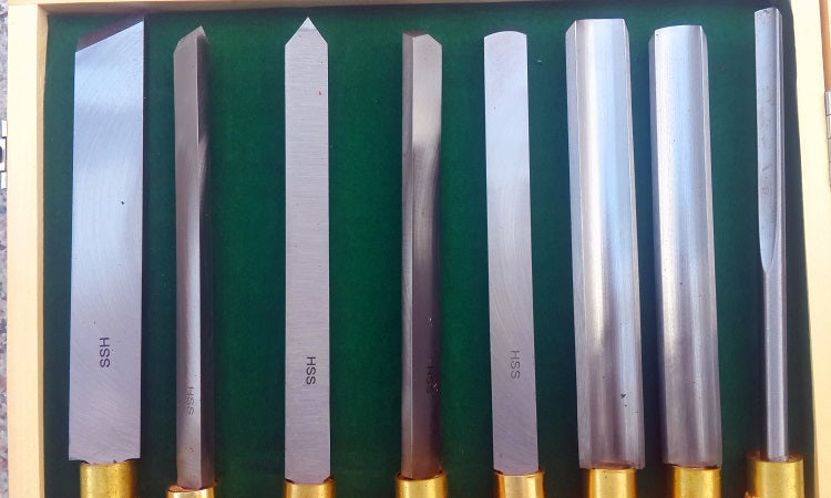 8Pce Beginner HSS Woodturning Chisel Set by Oltre