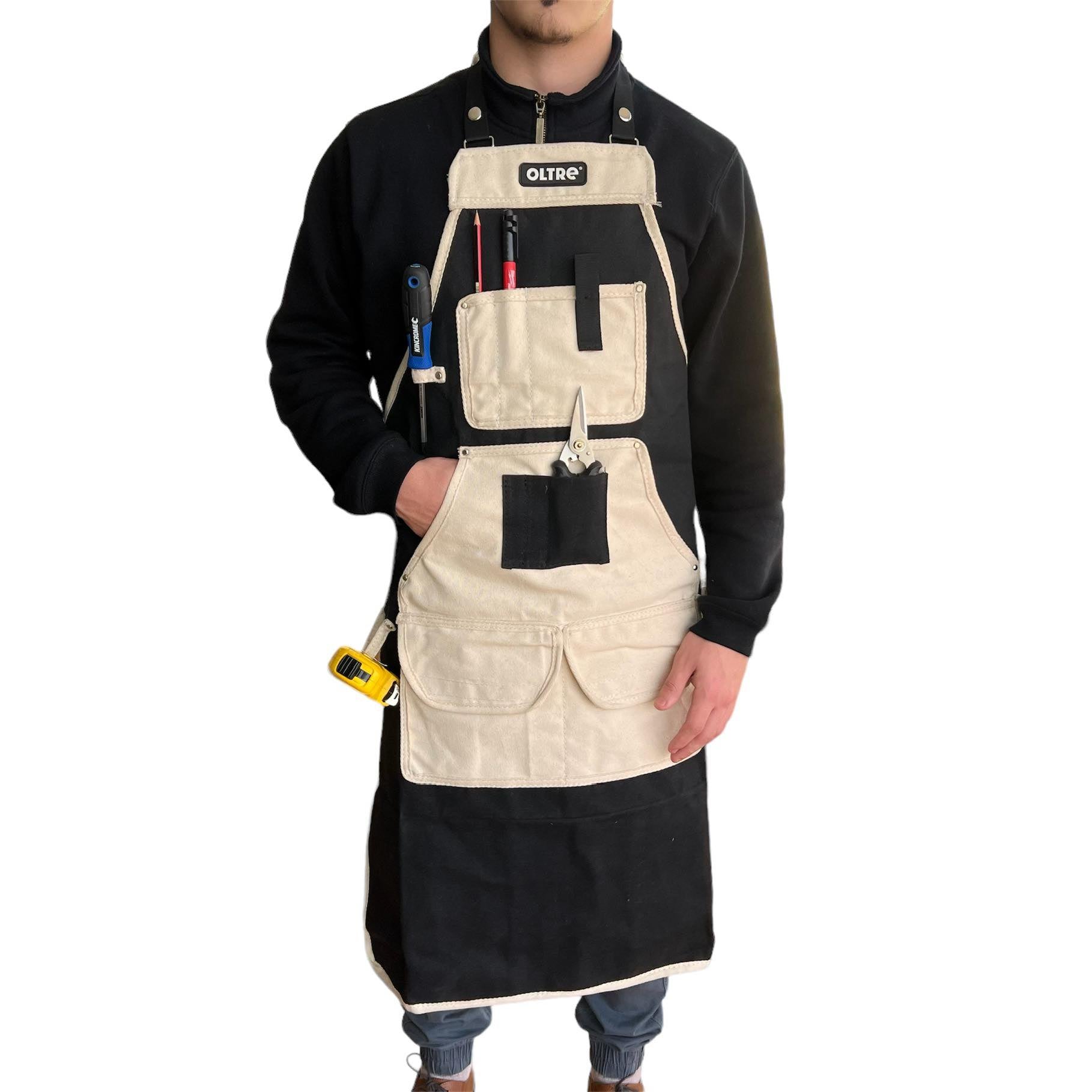 Black + White Canvas Apron By Oltre