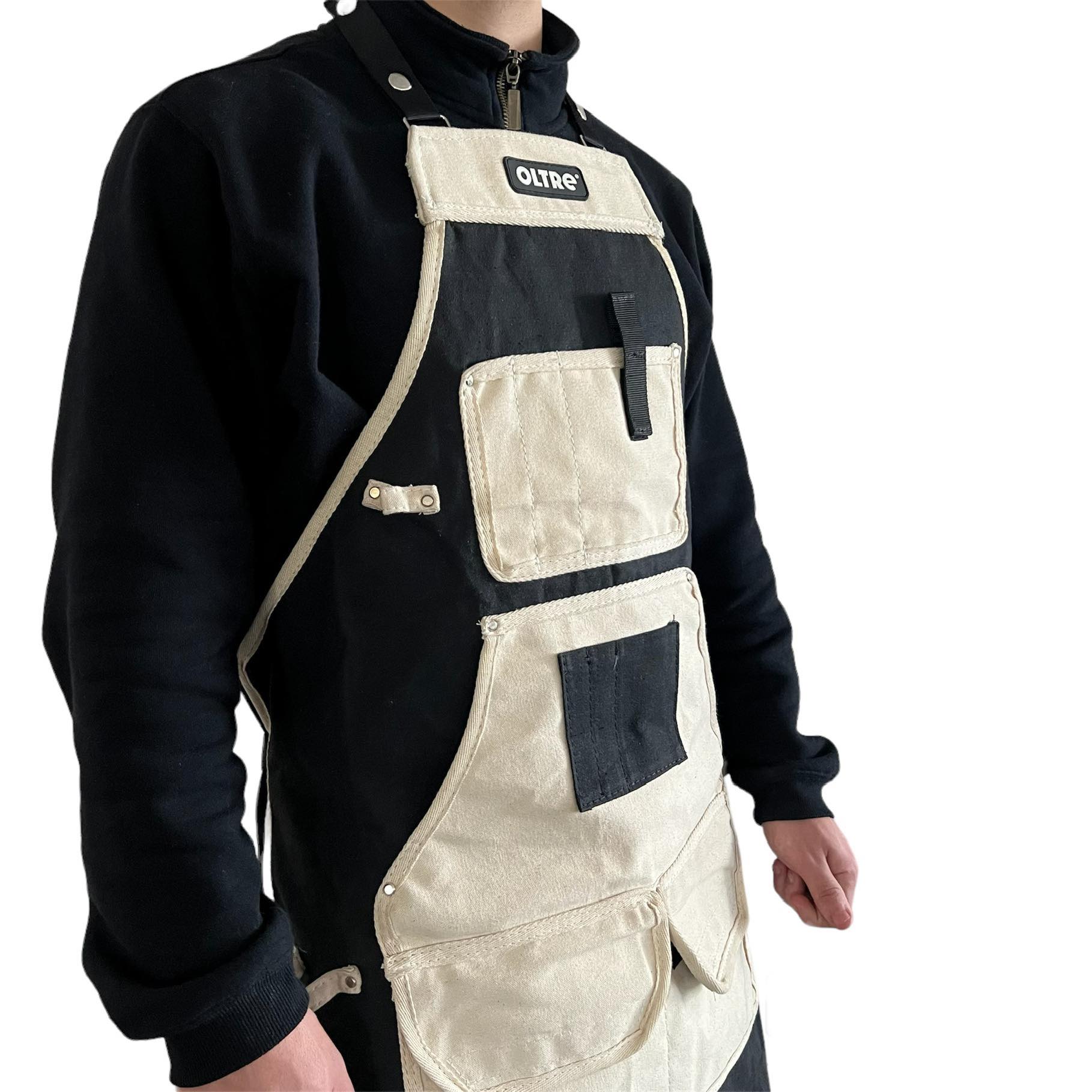 Black + White Canvas Apron By Oltre