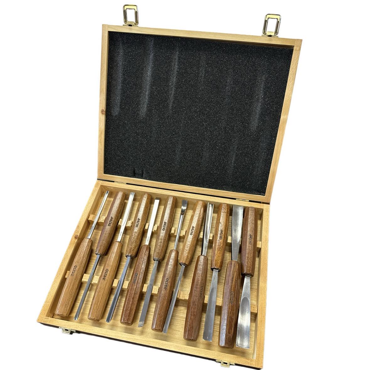 Carving Tool Set 12Pce in Wooden Box OT-CTS-12 by Oltre *New Arrival*