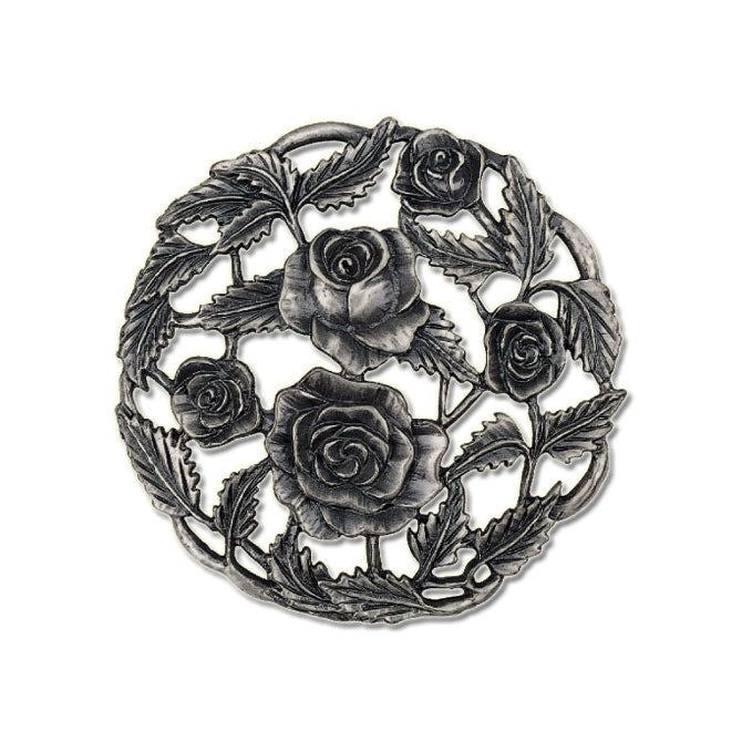 76mm Roses Pattern Pewter Style Pot Pourri Lid