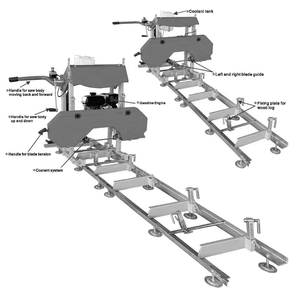 3.2m Petrol Powered 13HP Sawmill SM550HG by Oltre *Special Order*